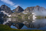 mountain lake with reflection