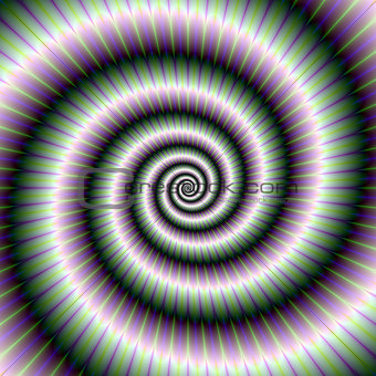 Coiled Spiral in Green and Violet