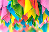 Colourful hanging towels