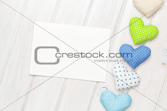 Photo frame or greeting card and handmaded valentines day toy he