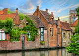 Bruges historical houses and canals
