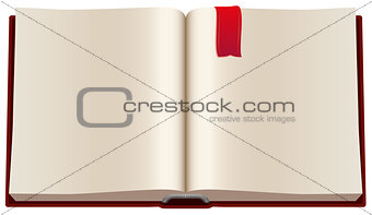 Open book with red bookmark