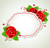 Romantic banner with red roses