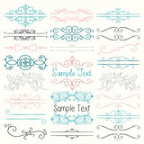 Vector Colorful Hand Drawn Dividers, Frames, Swirls