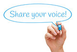 Share Your Voice Speech Bubble Concept