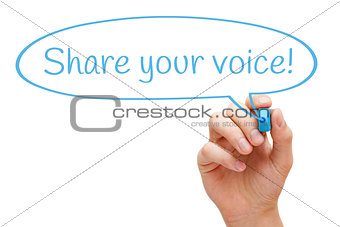 Share Your Voice Speech Bubble Concept