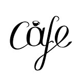 Cafe phrase isolated on white background. For your design, announcements,  posters, restaurant menu.