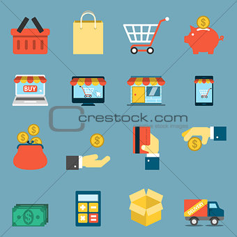 On Line Shopping Icons