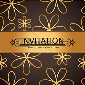 Art brown golden background, invitation card
