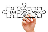 Teamwork Great Idea Puzzle Concept