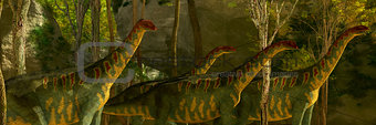 Jobaria Dinosaurs in Forest