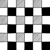 Hand drawn abstract chessboard pattern.