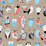 Exotic pattern with different owls