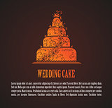 Card with wedding cake