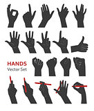 Hands vector set