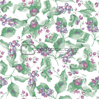 seamless pattern with hawthorn