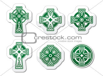 Irish, Scottish Celtic cross on white vector sign