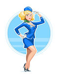 Beautiful stewardess in uniform