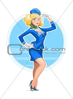 Beautiful stewardess in uniform
