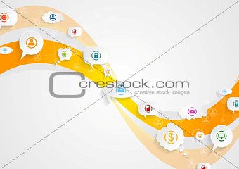 Abstract waves social communication background