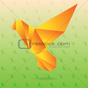 Yellow lovebird origami