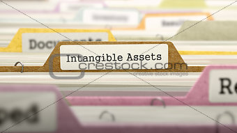 Intangible Assets Concept. Folders in Catalog.