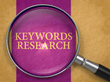 Keywords Research Concept through Magnifier.