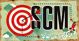Business Concept SCM on Grunge Poster.