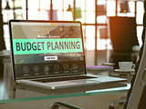 Laptop Screen with Budget Planning Concept.