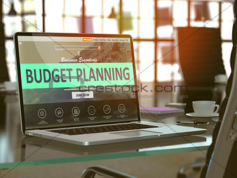 Laptop Screen with Budget Planning Concept.