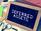 Deferred Assets - Chalkboard with Hand Drawn Text.