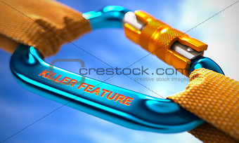 Blue Carabiner with Text Killer Feature.