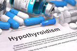 Diagnosis - Hypothyroidism. Medical Concept.