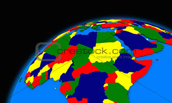 central Africa on planet Earth political map