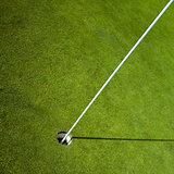 golf flag in green hole