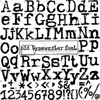 vector old typewriter font