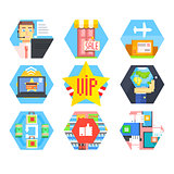 Business, Office and Marketing Icons. Flat Vector Set