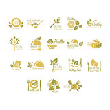 Labels for Organic, Healthy Eco Food. Vector Set