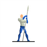 Superhero with a Spear Vector Illustration