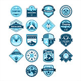 Camping and Outdoor Adventure Vintage Emblems, Vector Set