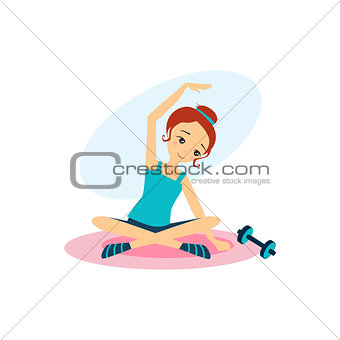 Sport with Dumbbells. Daily Routine Activities of Women. Vector Illustration