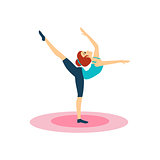 Gymnastics. Daily Routine Activities of Women. Vector Illustration