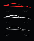 Set of car silhouette