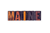 Maine Concept Isolated Letterpress Type