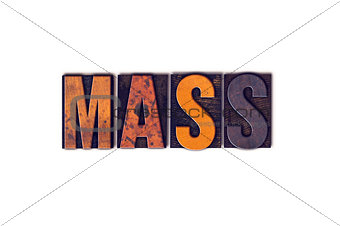 Mass Concept Isolated Letterpress Type