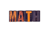 Math Concept Isolated Letterpress Type