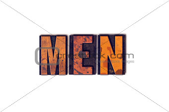 Men Concept Isolated Letterpress Type