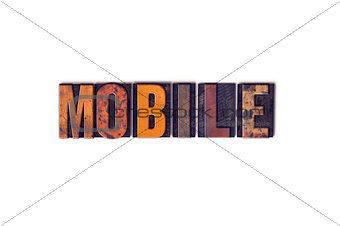Mobile Concept Isolated Letterpress Type