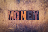 Money Concept Wooden Letterpress Type