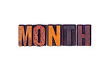 Month Concept Isolated Letterpress Type